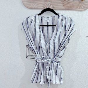 Striped V-neck Morgan Taylor Blouse